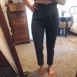 Striped paperbag pants